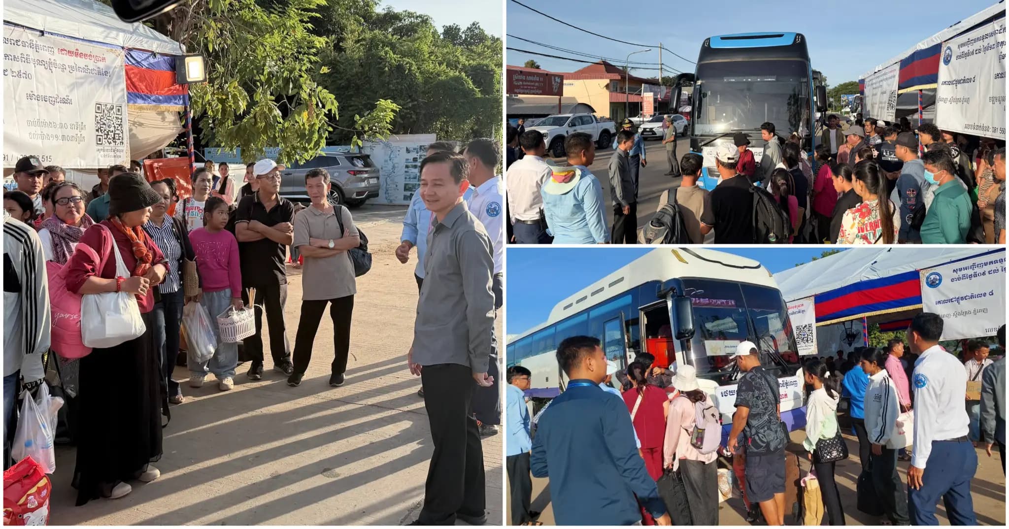 ប្រជាពលរដ្ឋជាច្រើនកុះករសម្រុកមកឡើងរថយន្តក្រុងមិនគិតថ្លៃរបស់រាជរដ្ឋាភិបាល នៅខេត្តស្ទឹងត្រែង ដើម្បីធ្វើដំណើរត្រឡប់ទៅរាជធានីភ្នំពេញនិងបណ្តាខេត្តនានាវិញ ក្រោយបញ្ចប់ពិធីបុណ្យភ្ជុំបិណ្ឌ