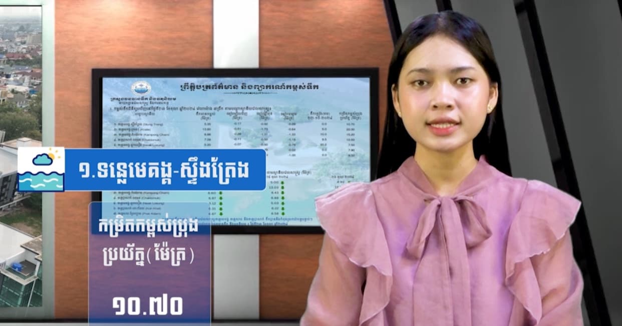 កម្ពស់ទឹកទន្លេសាប ទន្លេមេគង្គ និងទន្លេបាសាក់ ពិនិត្យឃើញនៅថ្ងៃទី ០២ ខែកក្កដា ឆ្នាំ២០២៦
